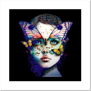 Butterfly Princess No. 2: Perfection is Overrated on a Dark Background Posters and Art